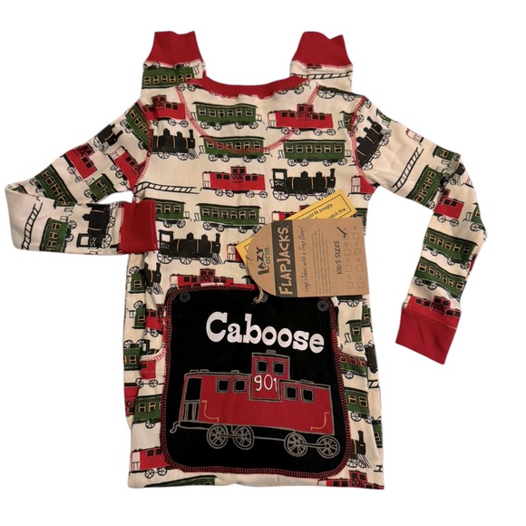 NEW Lazy One Flapjacks Train Pajamas - Picture 4 of 6